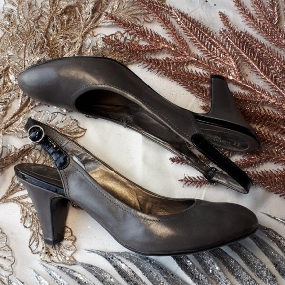 9 Wide Naturalizer Slingback Leather Round Heel - Picture 2 of 8